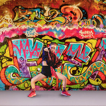 个性3D美式街头涂鸦壁纸嘻哈街舞舞蹈室墙纸网咖健身房拍照墙壁画