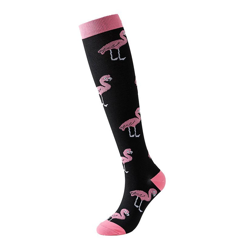Compression Running Socks, Unisex Jacquard Knee-High Socks, Multiple Patterns, S/M & L/XL