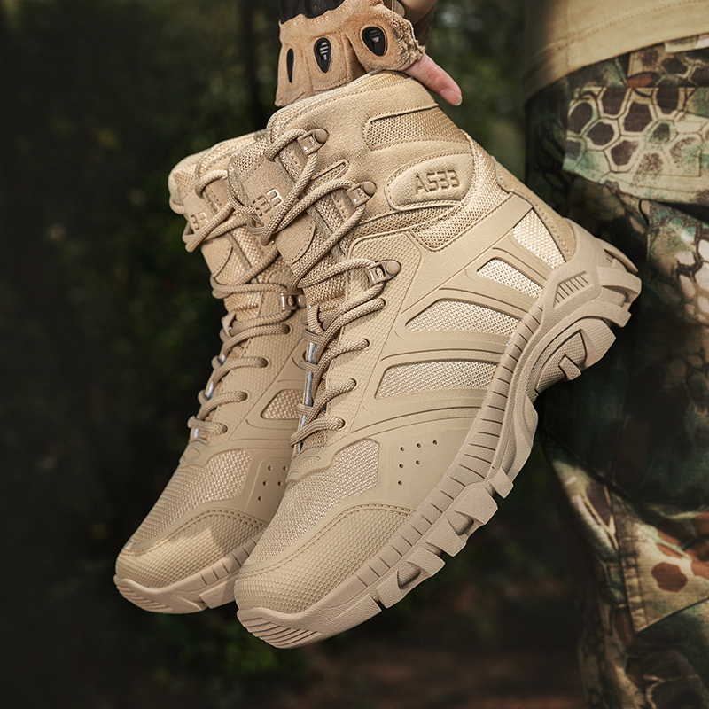 2025 botas tácticas transfronterizas de gran tamaño botas de trekking botas de entrenamiento masculinas botas de montaña al aire libre botas de botas de desierto botas directas