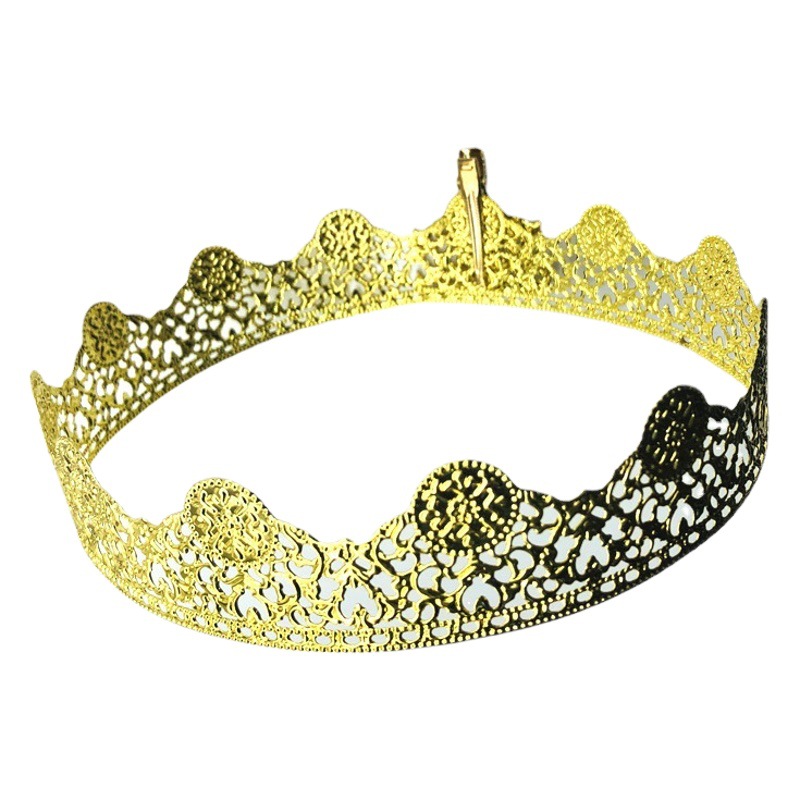 Antique color preserving bride Xiuhe phoenix crown iron lace crown diy Qi Rong hair accessories