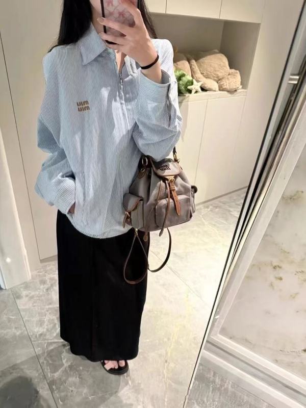现货高品质新款Miu家男女字母刺绣早秋薄款翻领牛仔夹克外套潮|undefined