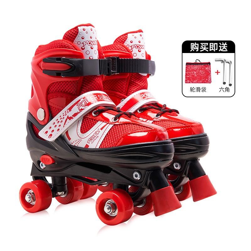 Skates retro double row single row four-wheel size adjustable children's skates factory wholesale