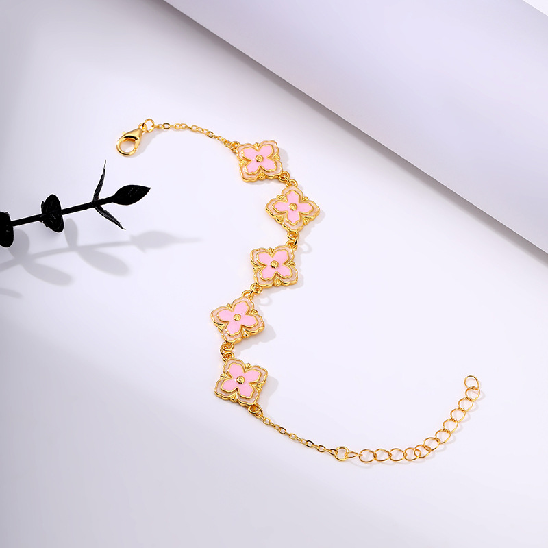 Europa y América de moda retro pulsera de cinco hojas mujeres joyas transfronterizas personalidades de diseño joyas de mano joyas de alta calidad