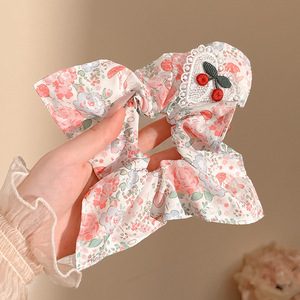 6#핑크 플로럴 체리 스퀘어 스카프 22*22cm
