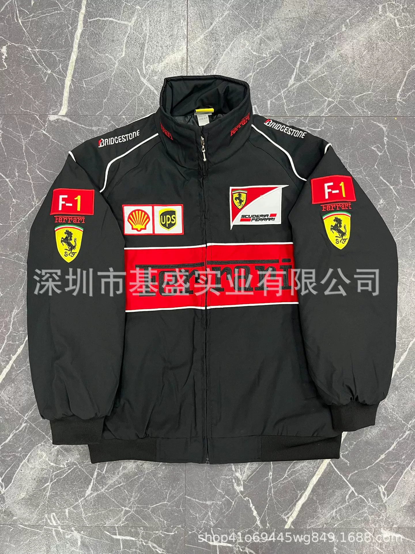 Racing Winter Down Jacket, Custom Embroidered Jacket, Insulated Jersey, Multiple Sizes