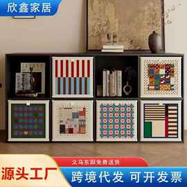 多巴胺家用收纳盒可折叠布艺储物整理箱大容量卡莱克格子柜收纳筐