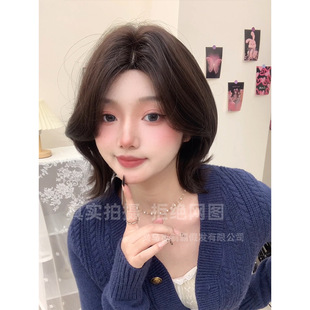 Women's Bullsei Wig with Eight-character Bangs Short Hair Black Brown Clean Cool Handsome Short Hair Natural Realistic Wig