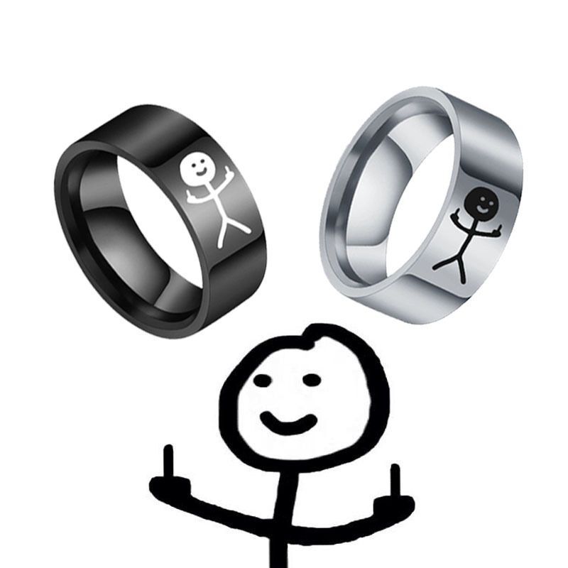 Men's Party Stainless Steel Retro Hip Hop Graffiti Ring