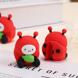 Cute Cartoon Ladybug Pencil Sharpener Pvc Soft Glue Dispensing Pencil Sharpener Children's Manual Pencil Sharpener Manufacturer Wholesale