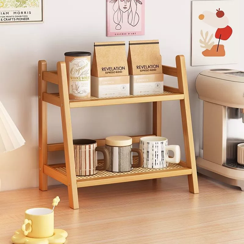 Ins cup storage rack cup rack double-layer desktop sundries water cup storage rack dormitory kitchen organizing rack