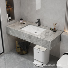 现代简约卫生间洗手盆酒店民宿洗漱台岩板台下盆洗脸盆浴室柜套装
