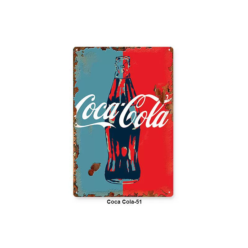 Настенная полка с изображением Coca‑Cola, винтажная поцарапанная металлическая плакат, 20×30 см