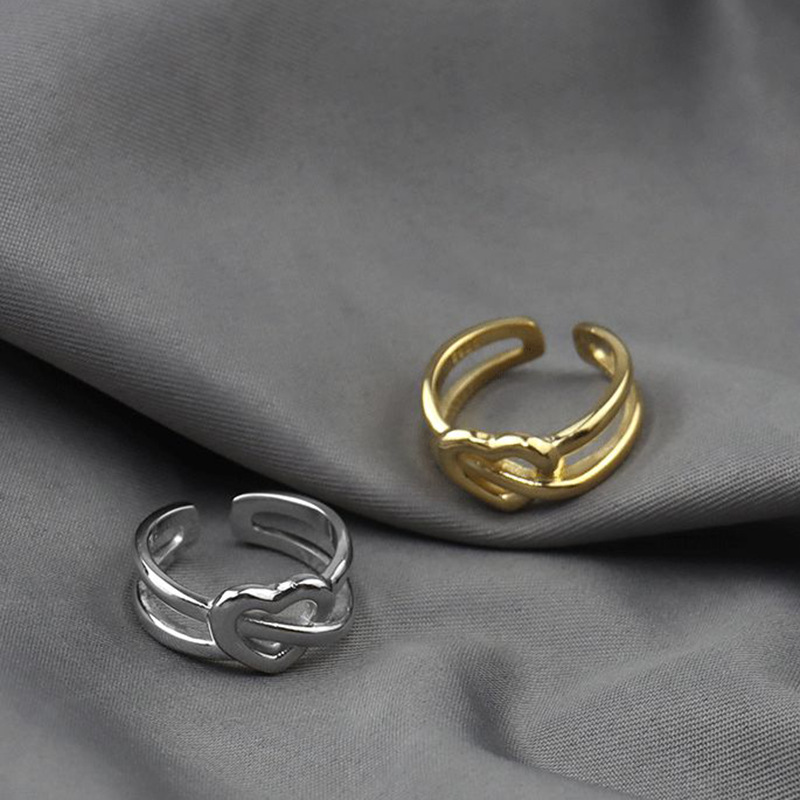Trendy Simple Fashion Hollow out Cord for Braiding Ring Female Creative New Love Cross Girl Ring European and American Jewelrypicture6