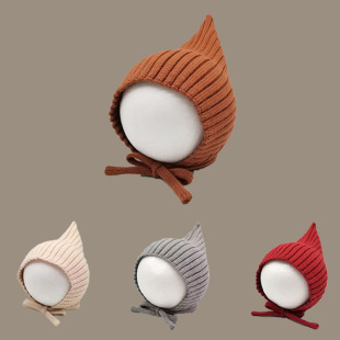 Children's hat winter baby girls' knitted elf hat fashion warm pointed hat baby ear protection wool hat