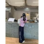 印花宽松秋季美式阔腿裤
