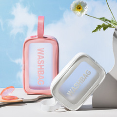 PVC transparent three-piece toiletry bag, waterproof beach bag, travel toiletry storage bag, simple cosmetic bag wholesale