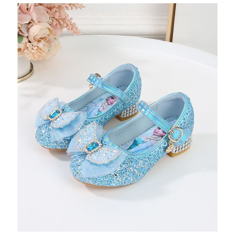 Blue children's high heels girl's with velcro