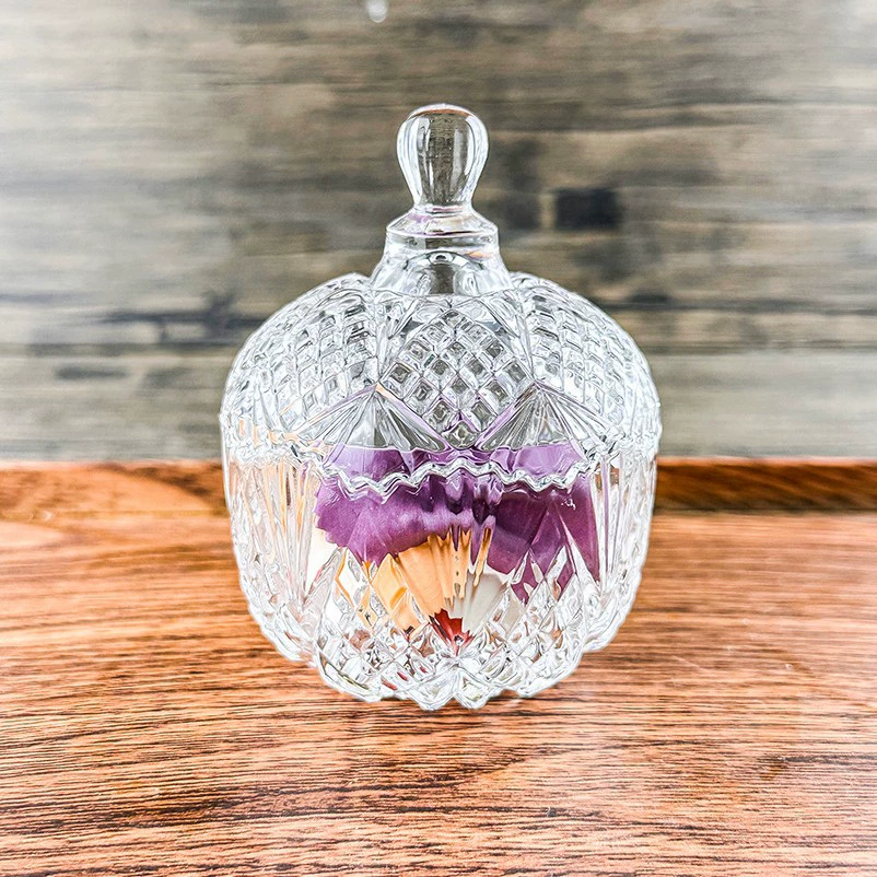 Новая хрустальная стеклянная десертная банка в форме тыквы, банка для конфет, свадебное украшение, серия сахарниц