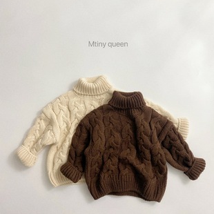 Classic series ~ Korean children's clothing autumn and winter thick needle twist sweater children's turtleneck sweater