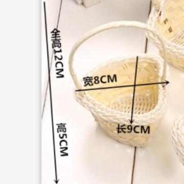 Cesta de flores tejidas cesta de flores de tubo de plástico cesta de jardín de ratán cesta portátil niños recogiendo cesta de verduras al por mayor