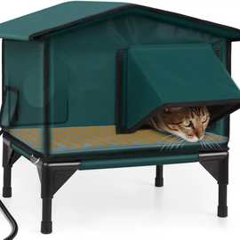 亚马逊户外猫屋可拆卸易组装四季款增高防水猫房子猫窝拆卸可拆洗