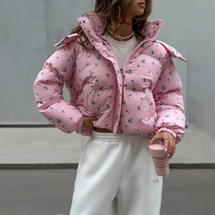小清新な砕花パン服のひもと帽子の綿服のコートの女性冬の高級感ファッション冬の婦人服のコート