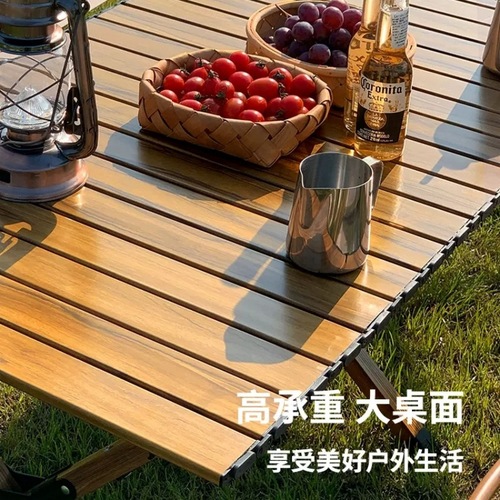 Factory Direct Sale Outdoor Folding Table Aluminum Egg Roll Table Outdoor Dining Chairs Portable Camping Table Supplies Equipment