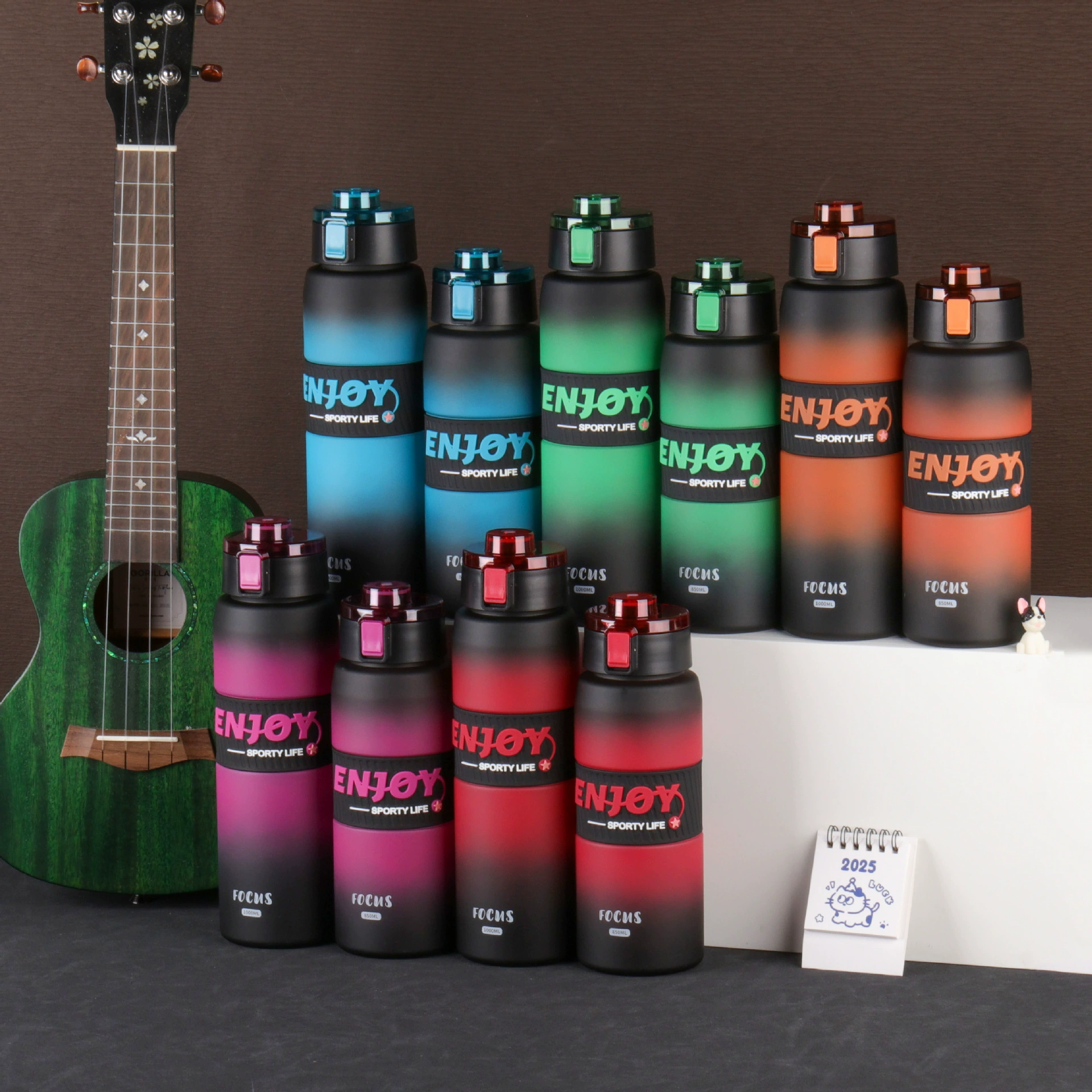 Новая прозрачная космическая чашка с градиентом большой емкости, студенческая чашка для воды, спортивная чашка для спорта на открытом воздухе, портативная чашка с ручкой