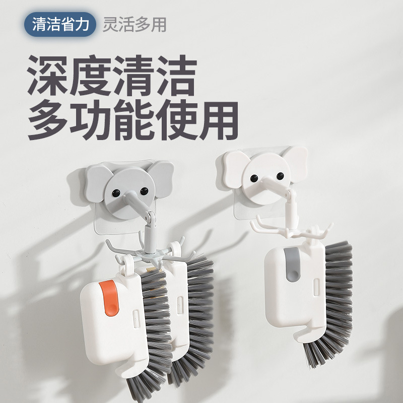 Three-In-One Detachable Window Groove Brush, Door and Window Groove Brush, Kitchen Stove Range Hood Brush, Bathroom Gap Cleaning Brush