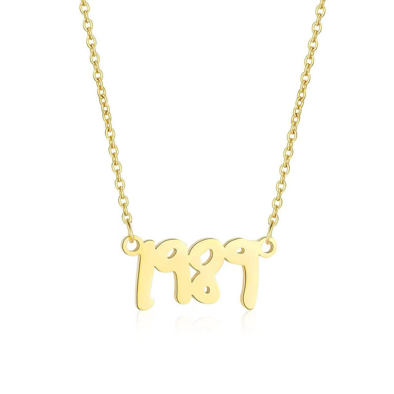 Holiday Occasion 304 Stainless Steel Material Letter Pattern Hip-hop Letter Titanium Steel Plating Gold Plated Pendant Necklace