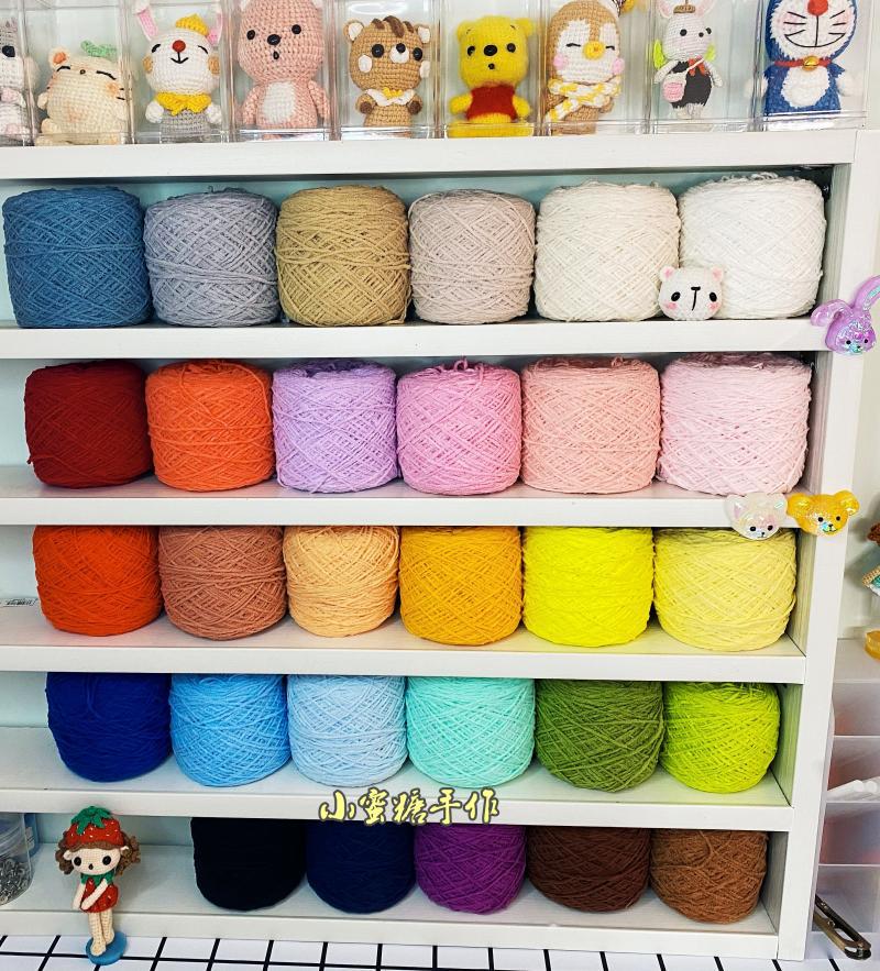 儿里凡雪尼尔绒纱毛线编织钩针玩偶超细2mm迷你仔小冰条哑光无光