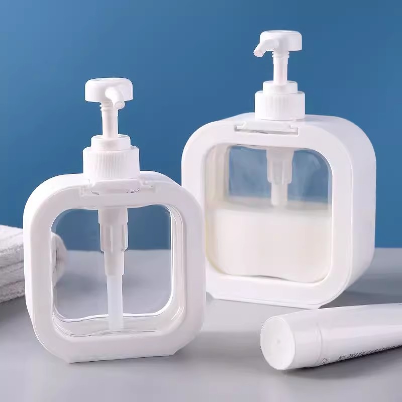Corea del Sur ins gran capacidad desinfectante de manos viajes botella de paquete de presión detergente de baño champú cubierta de boca de pato