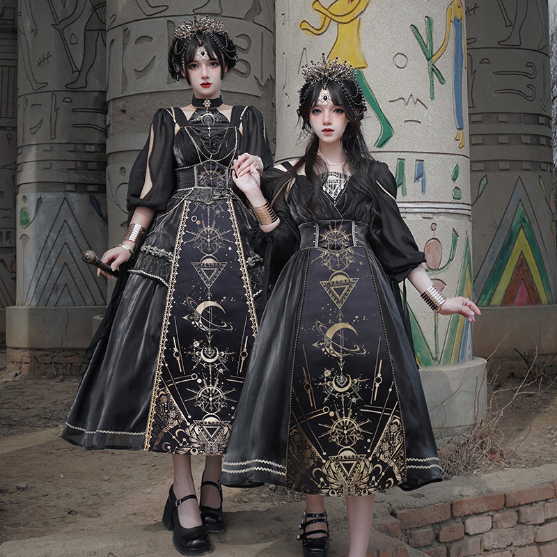 Yingluofu Original Cla Lolita Skirt Horus's Nightmare Jsk Elegant Dark Exotic Style Dress