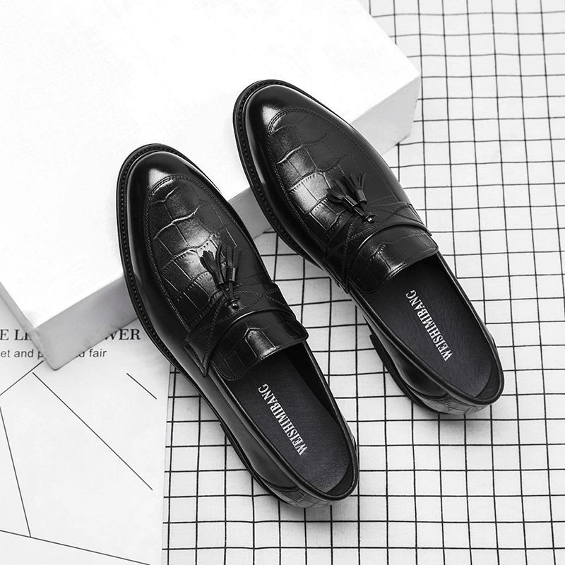 2023 Новая Мужская обувь из натуральной кожи, модная деловая повседневная кожаная обувь в британском стиле, мужская деловая обувь