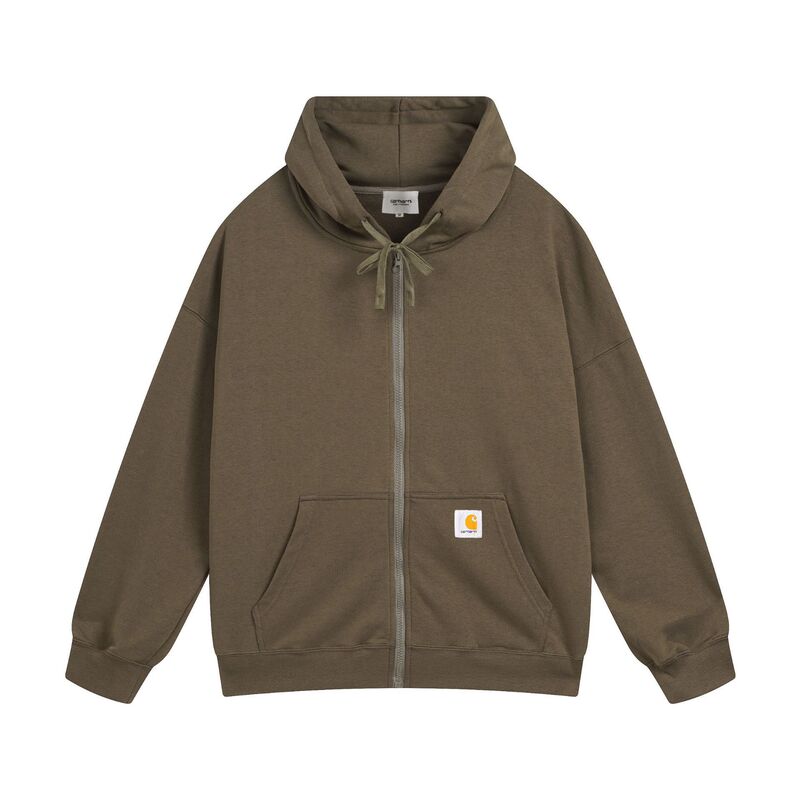Wip24 Autumn and Winter Simple Embroidered Logo Carhartt Men's and Women's Hooded Zipper Sweatshirt Jacket Trendy