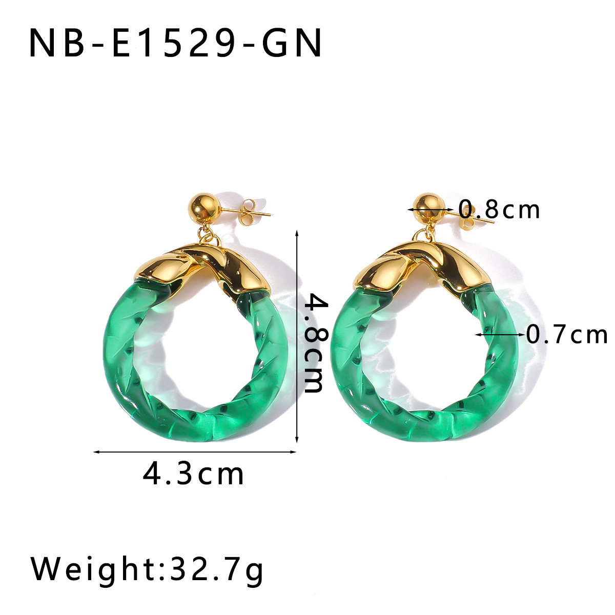 Round Pattern Women's Gender 1 Pair Vacation Simple Style Round Plating 304 Stainless Steel Arylic Drop Earrings