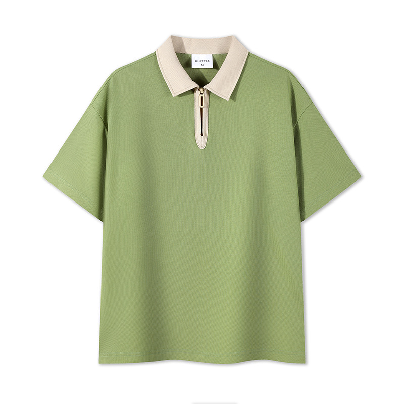 Semia cremallera color poliéster algodón empresa ropa de trabajo ropa deportiva con solapa camiseta de polo de manga corta personalizada