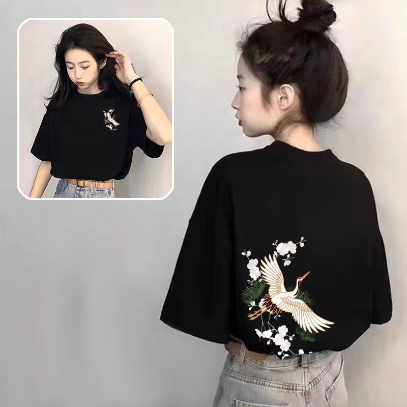 Chinese Style White Short-Sleeved T-Shirt for Women 2025 Summer New Hot Style Design Large Size Pure Cotton T-Shirt Loose Top