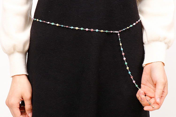 European And American Stitching Chain Waist Chain Fashion Devil's Eye Single-layer Dress Accessories display picture 5