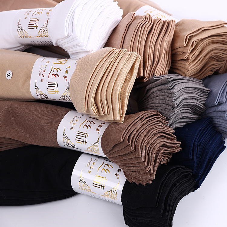 加長鋼絲短襪女男士絲襪黑色肉色防勾絲耐磨襪子女絲襪夏季薄款