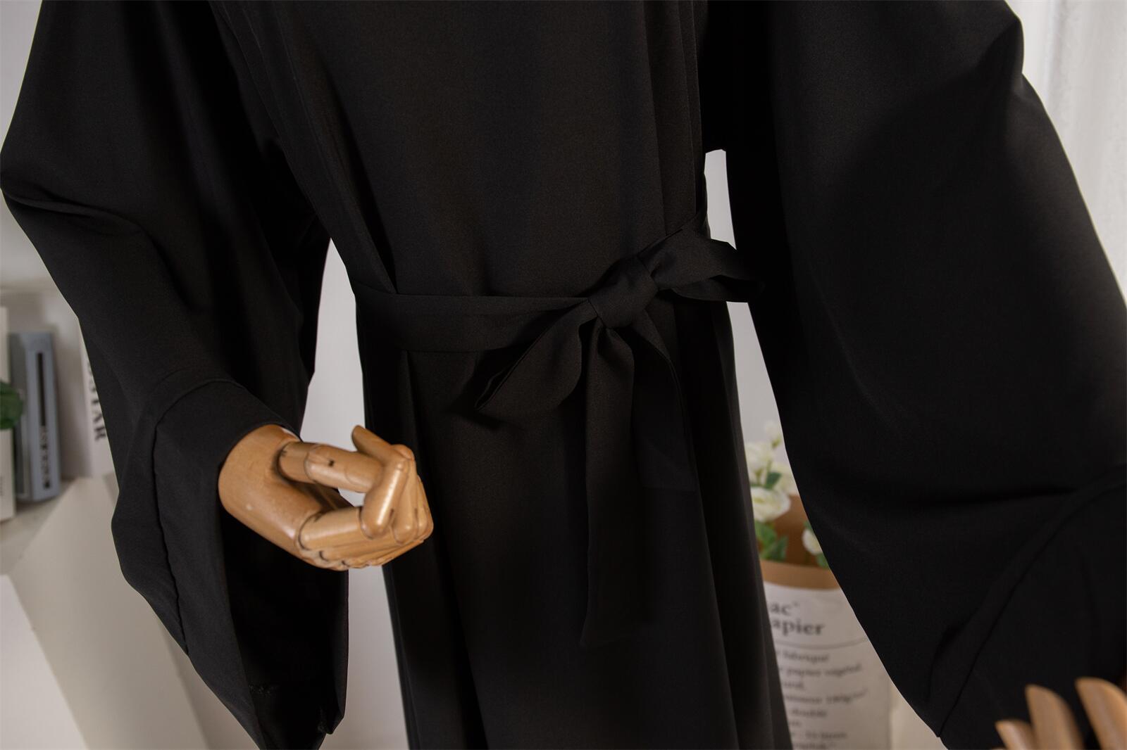 Cross-border Women's Dress, Solid Color Islamic Clothing, Dubai Saudi Turkey Robe, Middle Eastern Foreign Trade Style_ecoleips.com