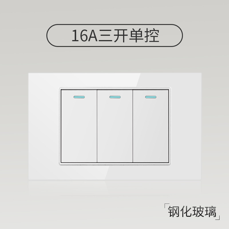 Taiwán 110V estándar americano USB blanco vidrio templado interruptor socket 118 Tipo de pared panel fábrica al por mayor