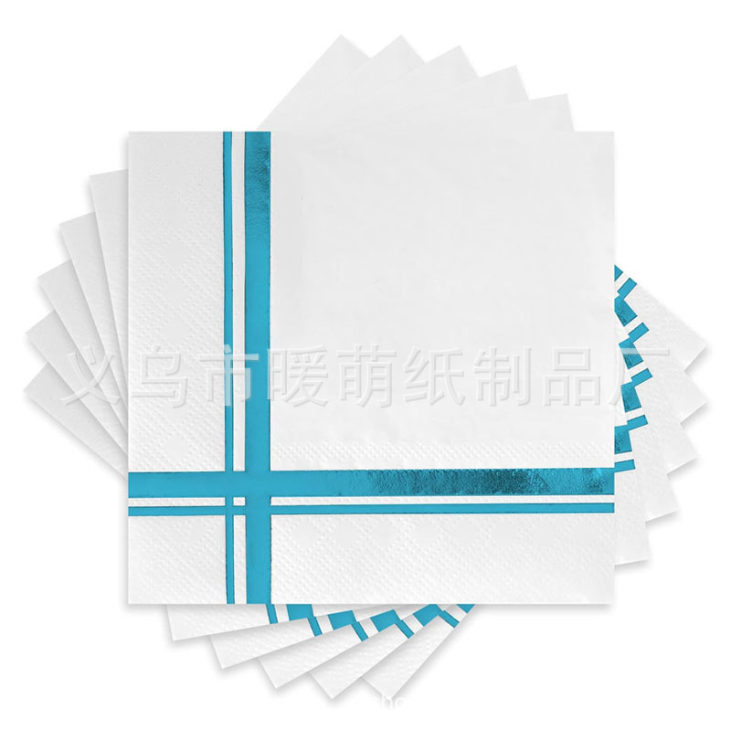 흰색 배경에 라이트 블루 청동 줄무늬 [20 장/가방]