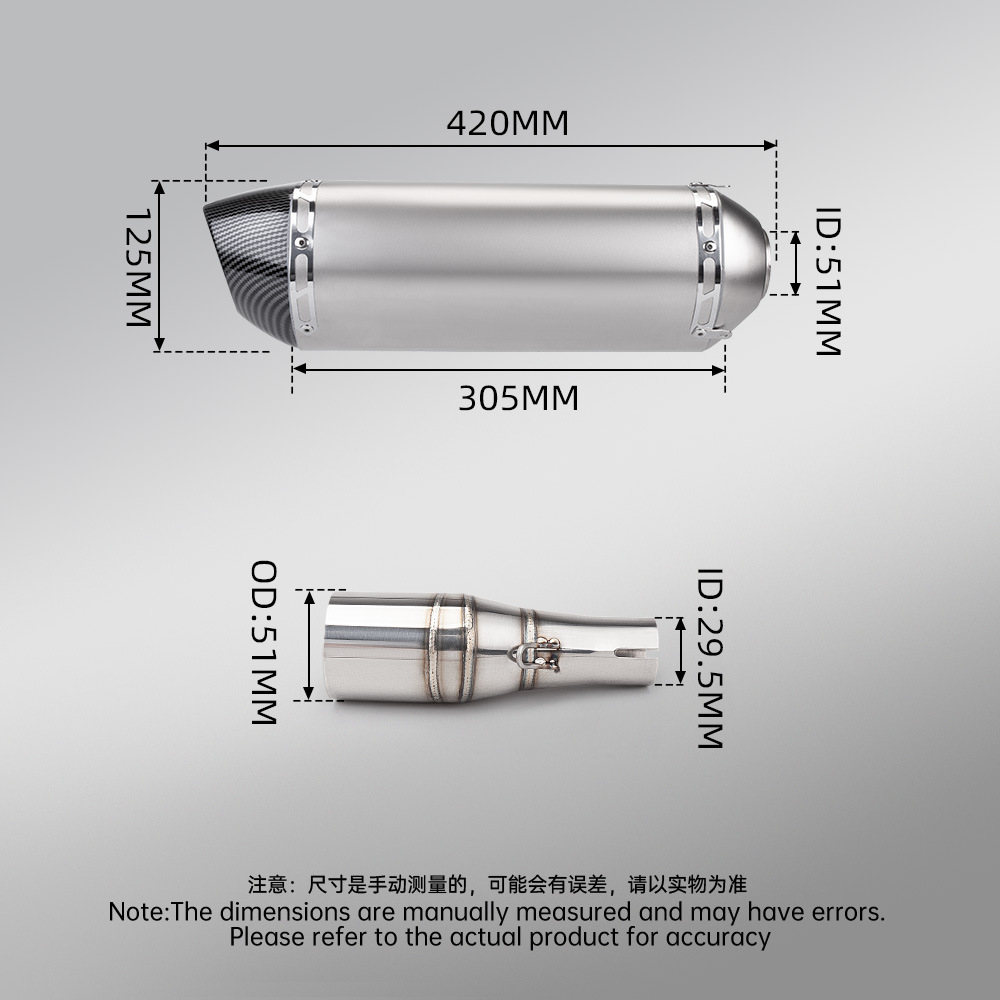 Guangyang SaiTeng 250 300 stainless steel mid-section exhaust pipe and tail-section muffler set CT250 modified mid-section