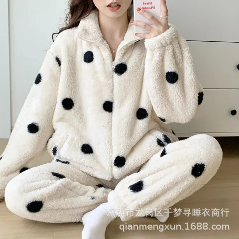폴카 도트 지퍼 벨벳