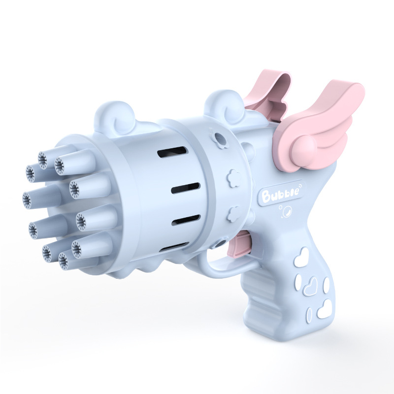 儿童电动泡泡枪玩具地摊货源天使加特林无毒全自动枪跨境