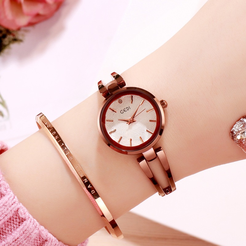 Godi placa pequeña exquisita aleación reloj mujer MEDIADOS DE-antiguo simple elegante correa delgada pequeño reloj de cuarzo de alta calidad