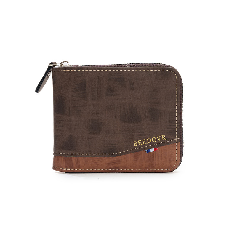 Nuevo bolso multifuncional de moda para hombres, bolso de cremallera de gran capacidad, bolso corto de cambio, bolso de tarjetas