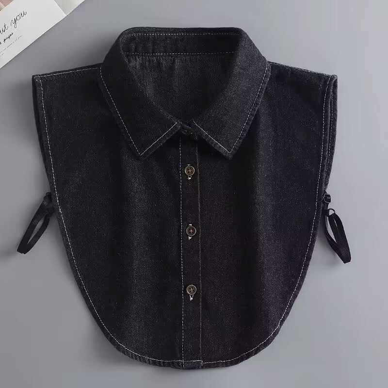 Denim noir col pointu