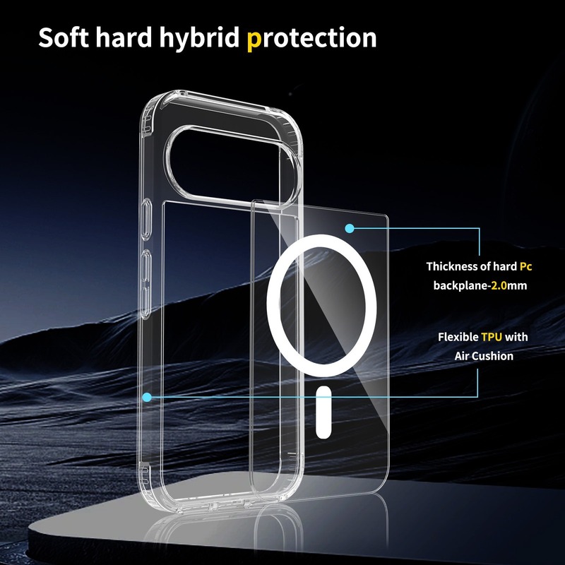 适用谷歌Pixel10ProXL抗黄亚克力手机壳google pixel9A磁吸透明套|undefined